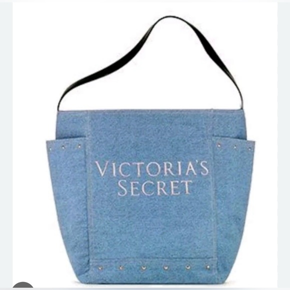 Victoria's Secret Light Blue Denim Tote - Picture 4 of 7